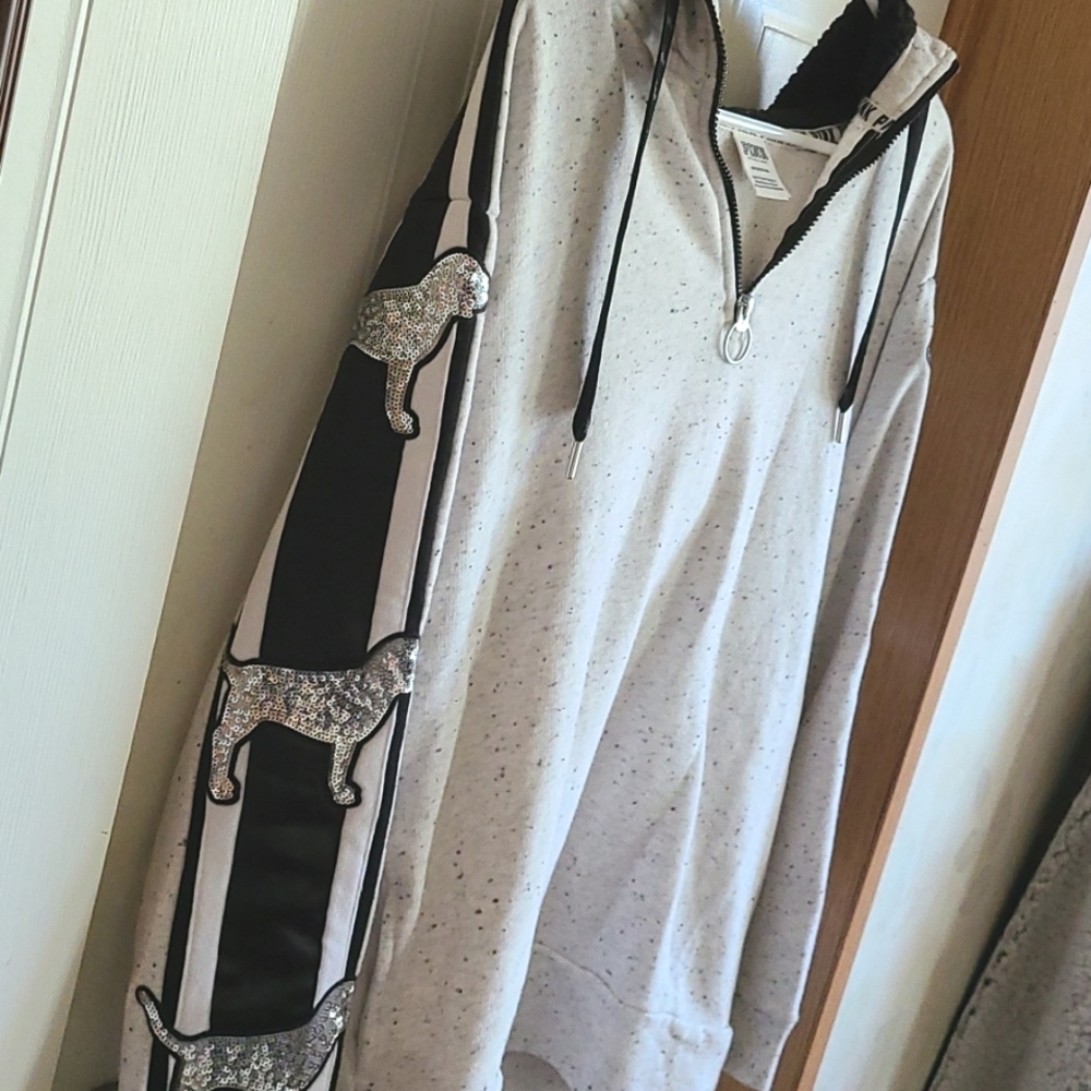 ⭐VS PINK BLING SHERPA HALF-ZIP HOODIE⭐ - Picture 5 of 12